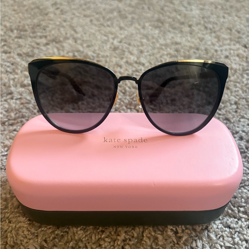 Kate Spade Black and Gold Cat-Eye Sunglasses
